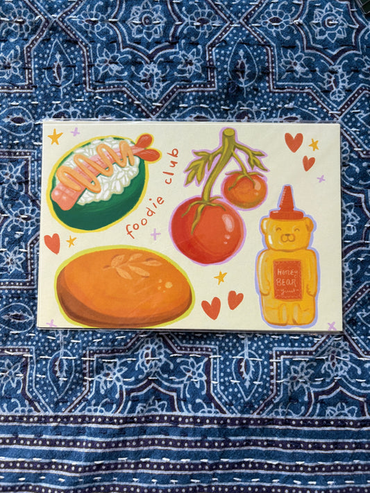 Foodie Club Art Print by Elena Delzer