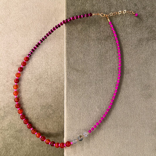 Pink Beaded Necklace by Cire Alexandria