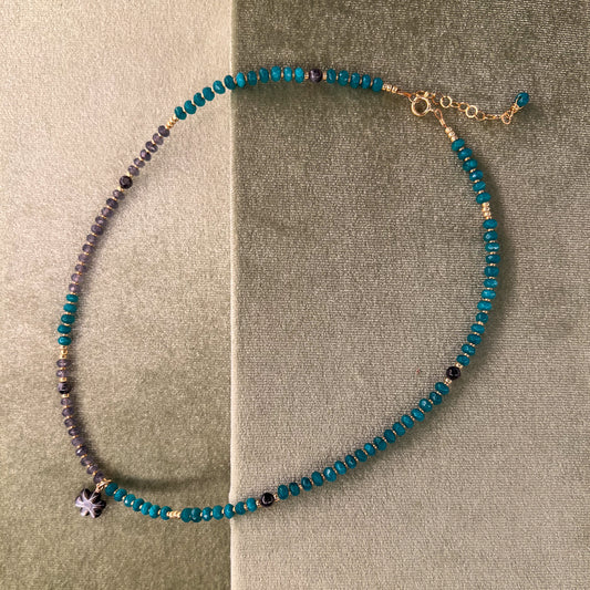 Teal Beaded Necklace by Cire Alexandria