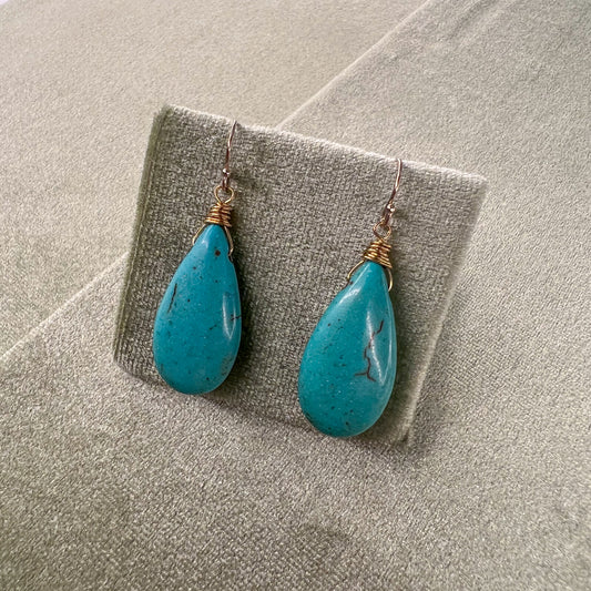 Turquoise Tear Drop Earrings by Cire Alexandria