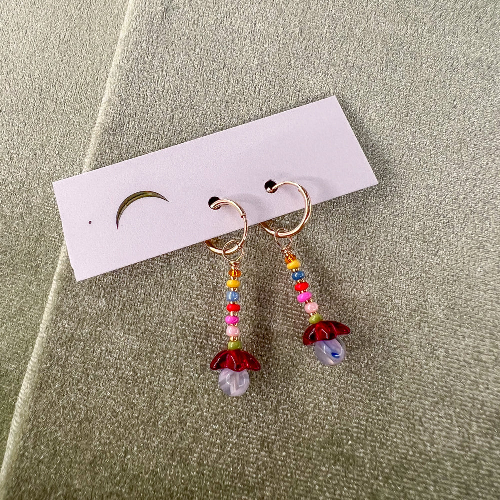 Red Beaded Earrings  by Cire Alexandria