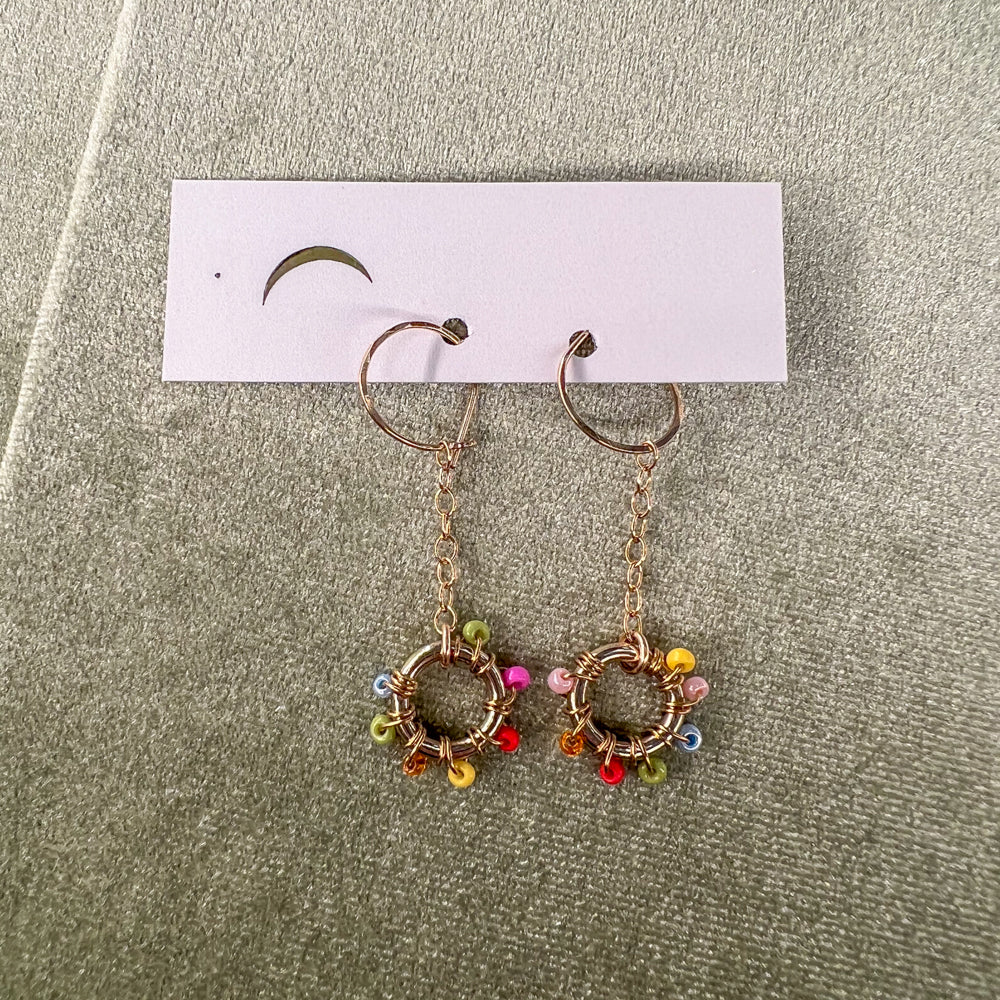Colorful Beaded Dangle Earrings by Cire Alexandria