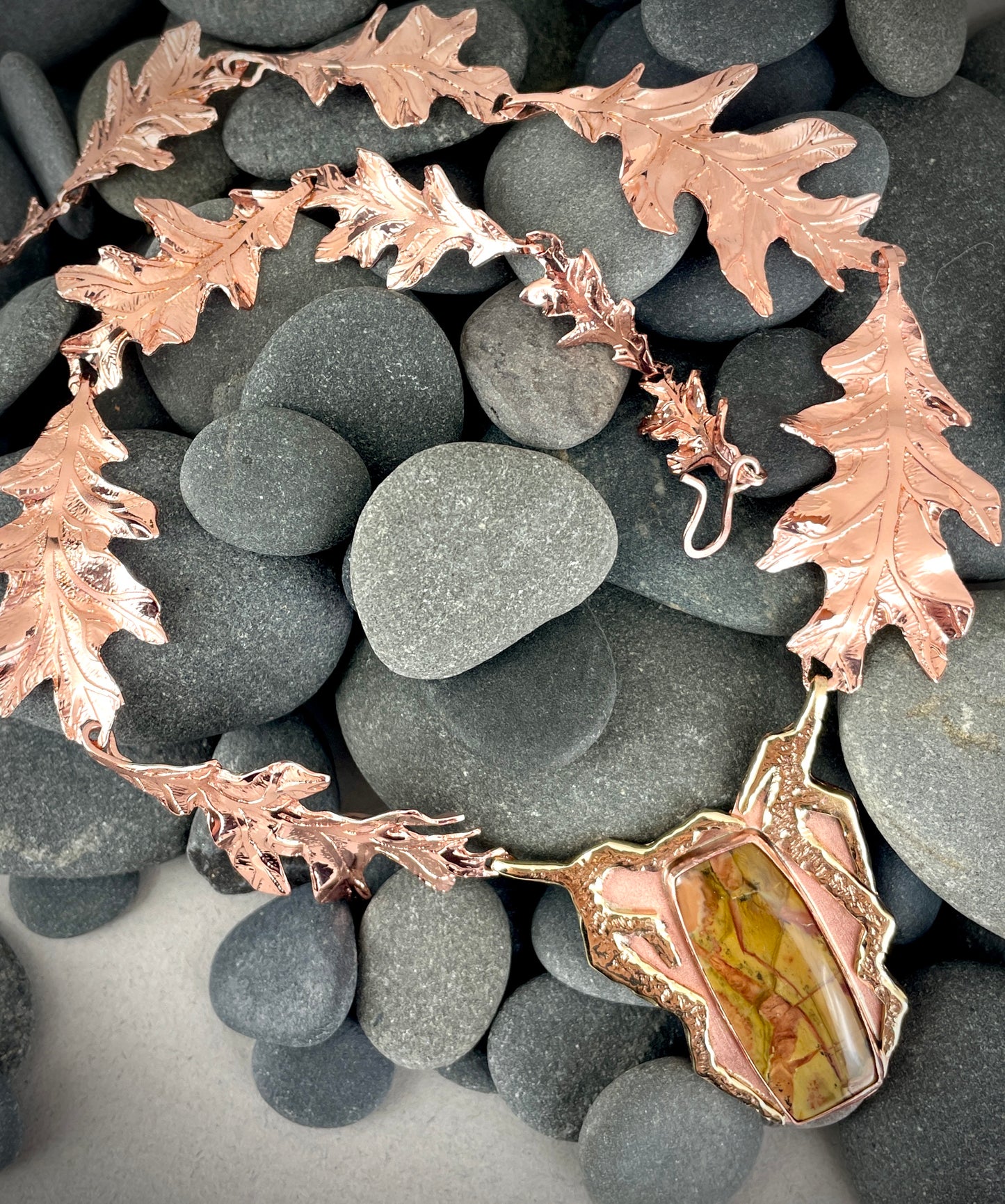 Jasper in Branching Oak Necklace by A.H. Szabo Designs