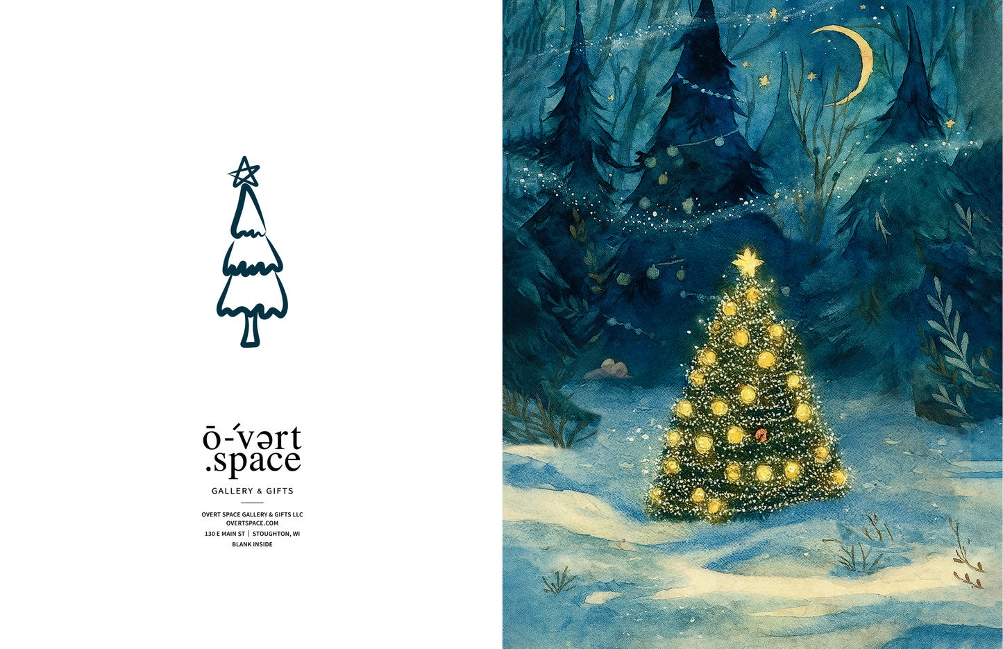 Illuminated Christmas Tree Greeting Card