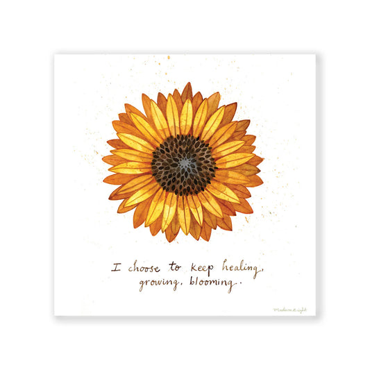Keep Blooming Sunflower Art Print 6x6