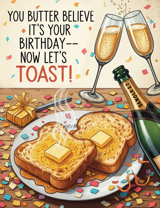 Lets Toast Birthday Greeting Card