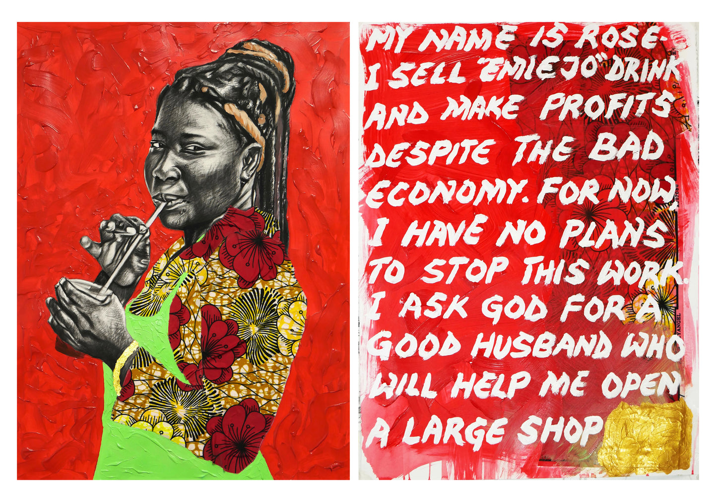 Study of” Ama wearing a Gold Bracelet by Bright Kontor Osei