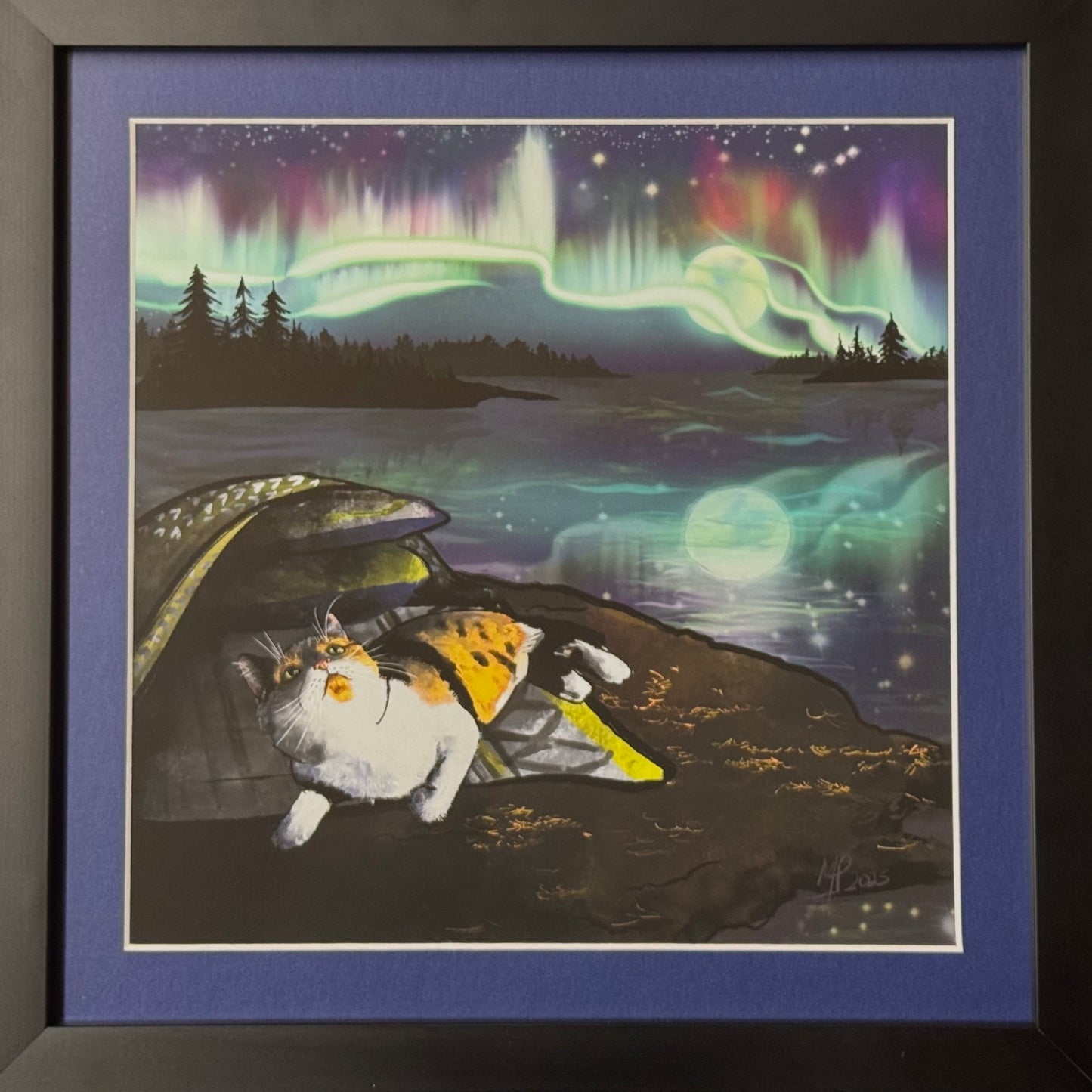 Wish You Were Wild" 10"x10" Framed Digital Art on Giclee by Marcela Poffald