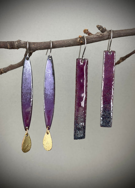 Purple rectangles Earring by A.H. Szabo Designs