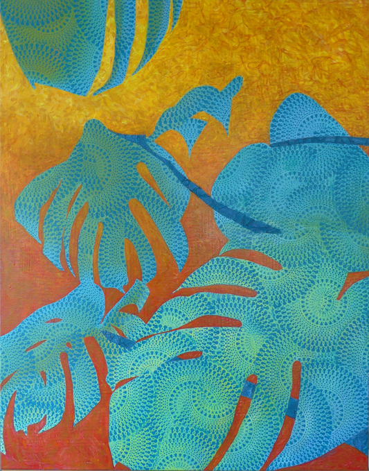 Organic Matters, 24" x 30", Acrylic on canvas by Catherine Recker