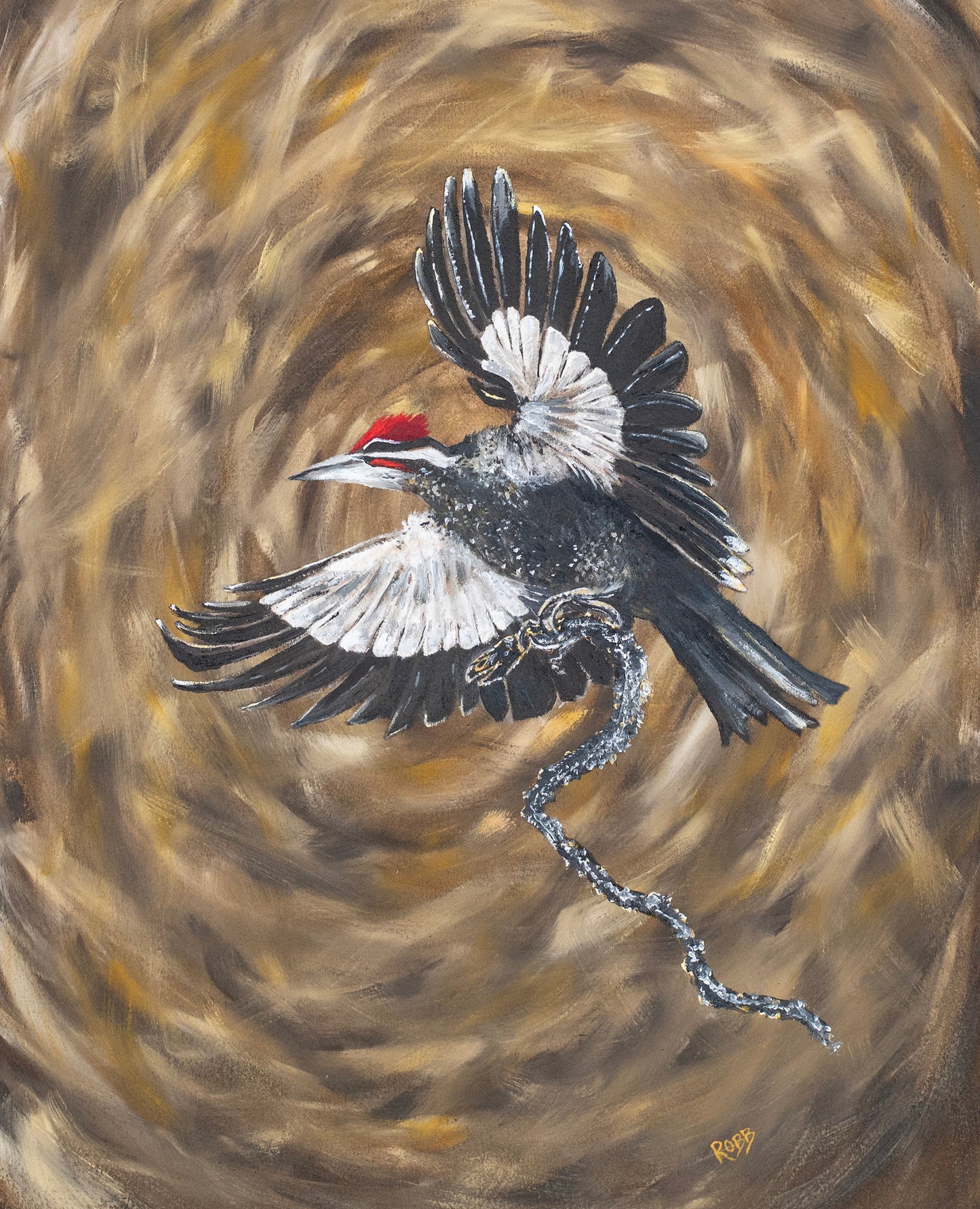 Forest King, 22"h x 16"w, Oil on Arches Paper by Judy Robb