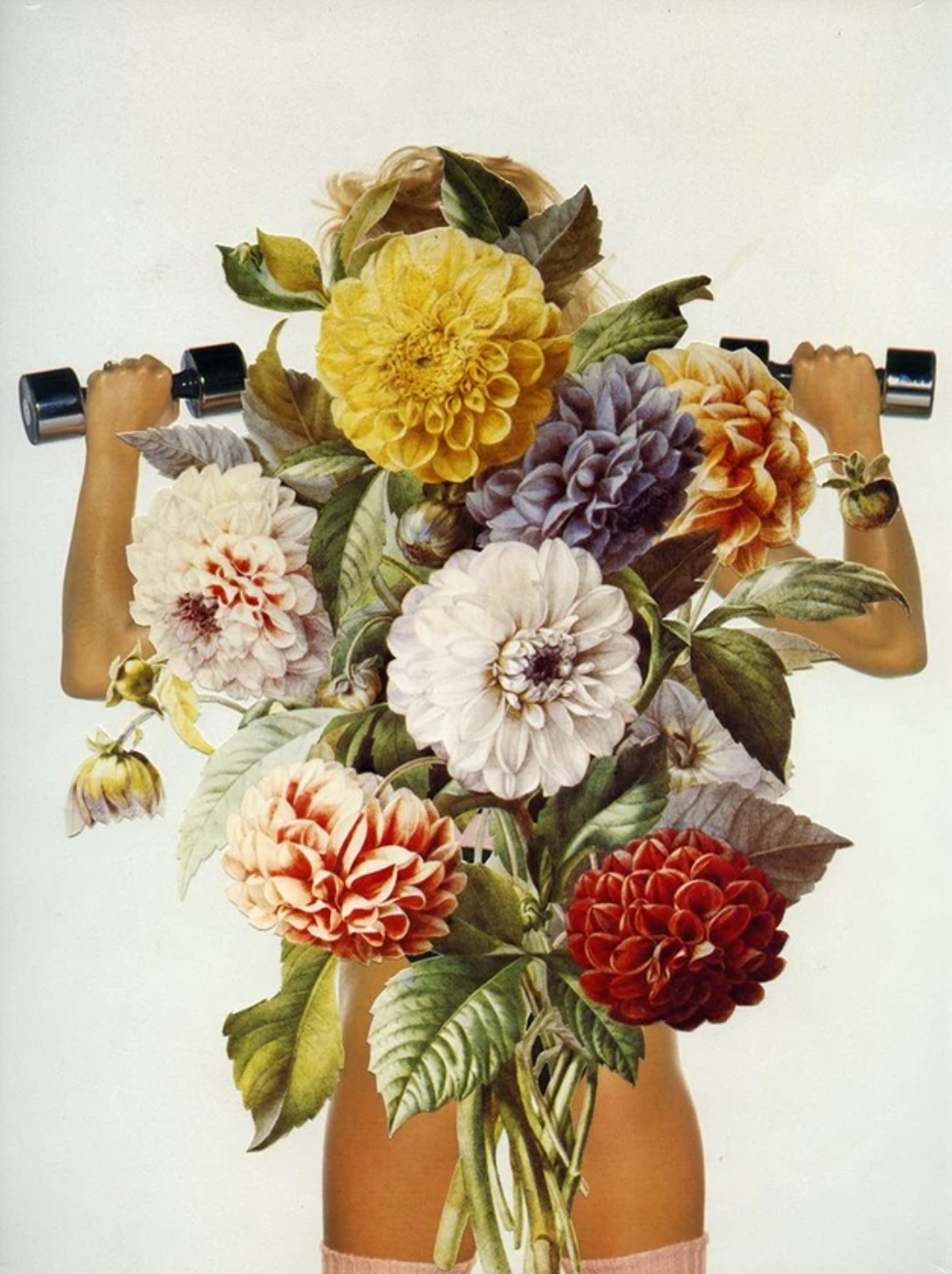 Vintage Floral Collage 9x12