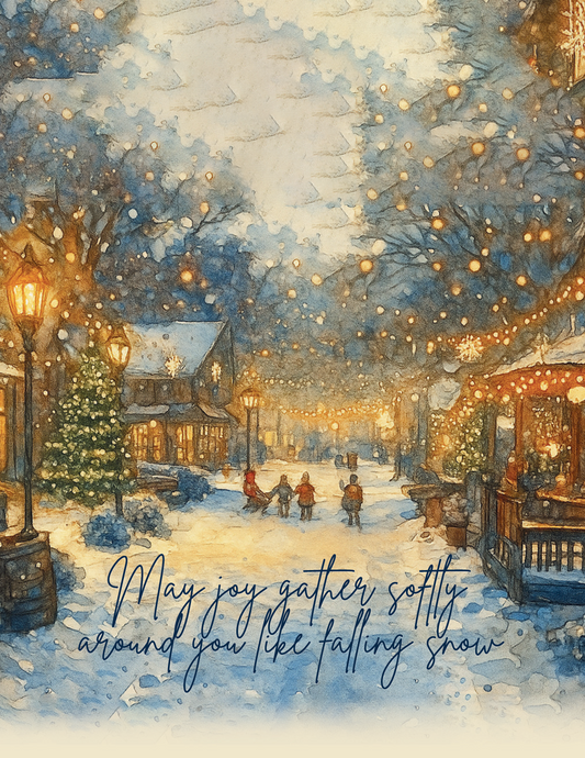 Snowy Street Greeting Card