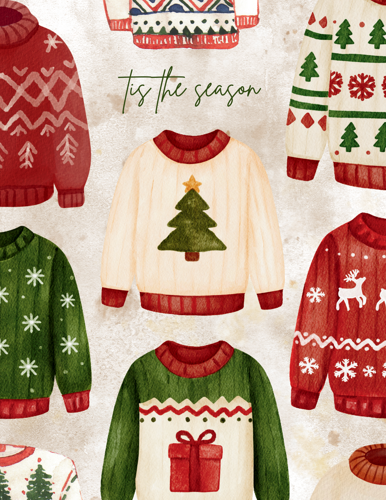 Tis the sweater season Greeting Card