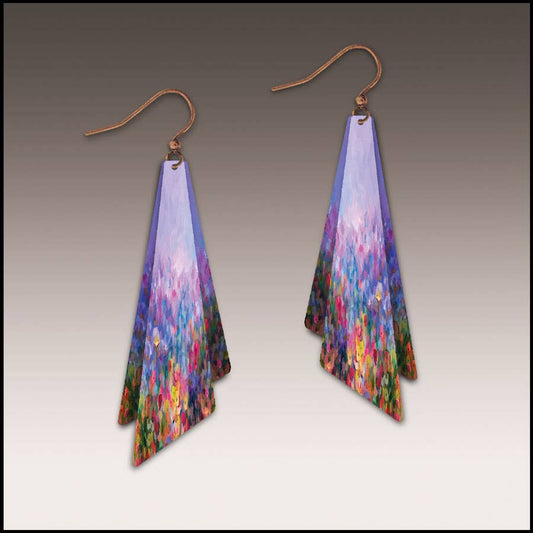 Rainbow Abstract Floral Wing Handmade Earrings