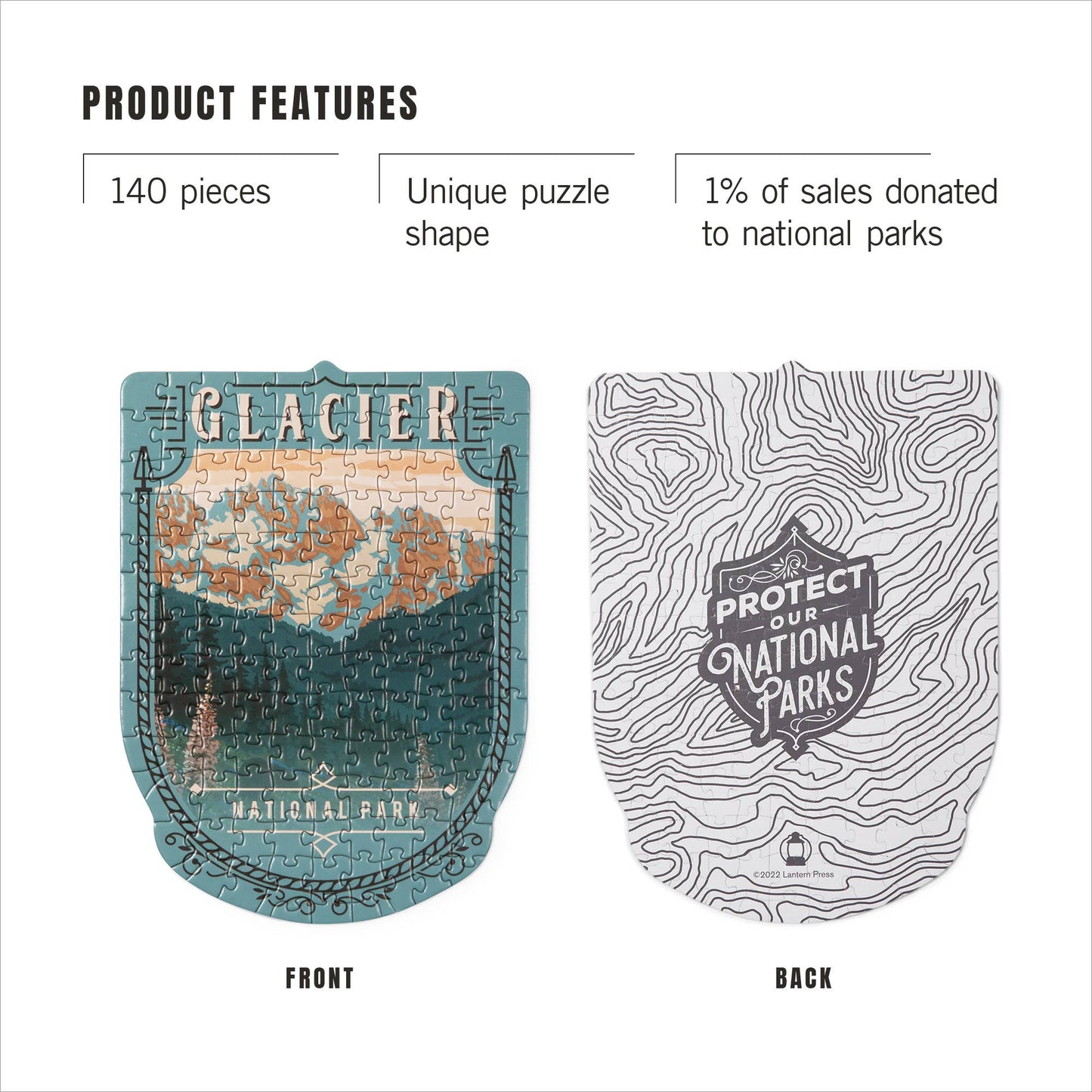 Glacier - Mini Puzzle, Protect Our National Parks