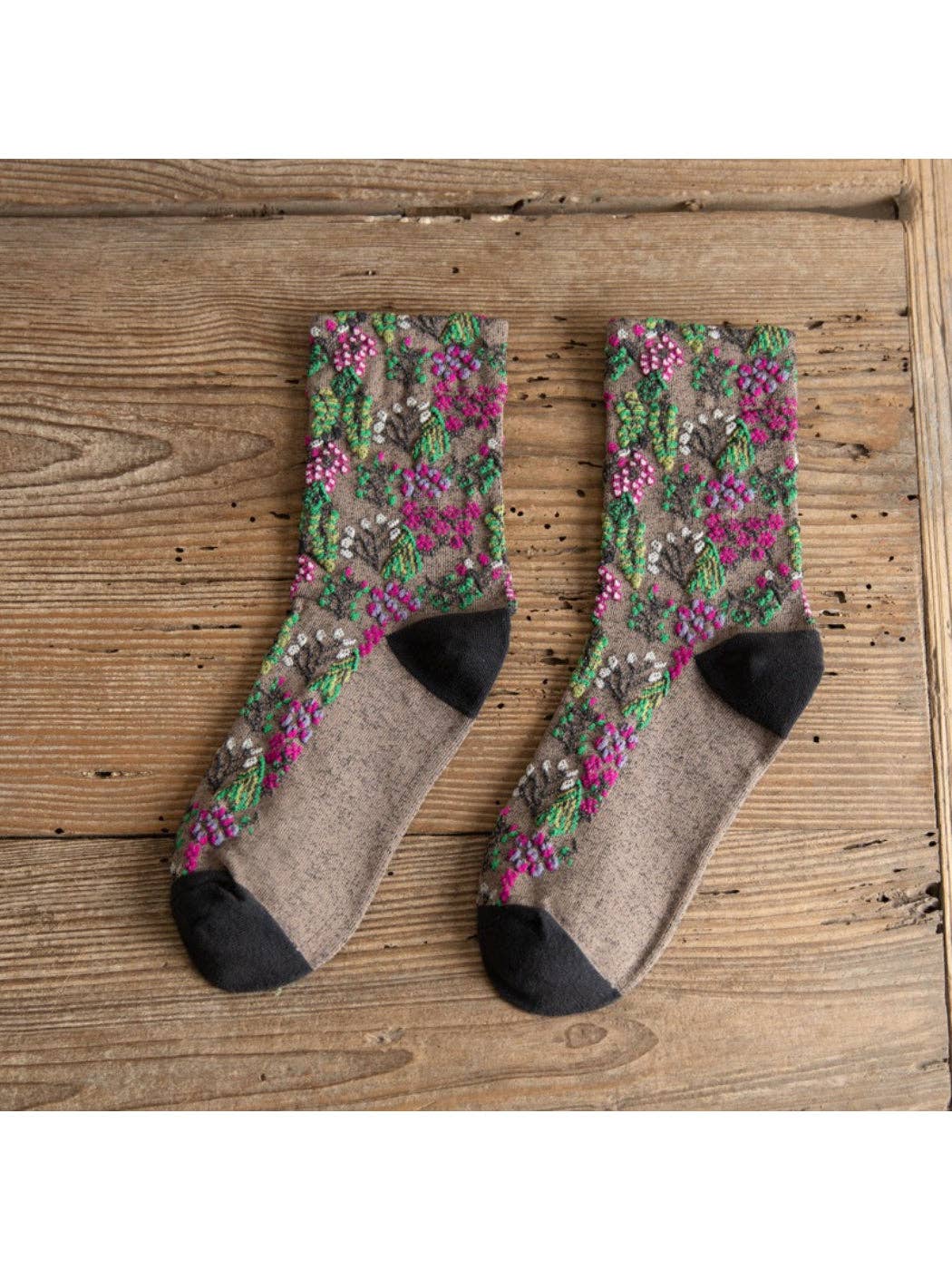Rufia - Wild Bloom Texture Crew Socks