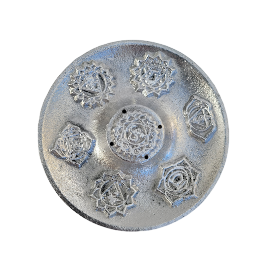 Metal Incense Burner Discs Seven Chakra - 4" diameter