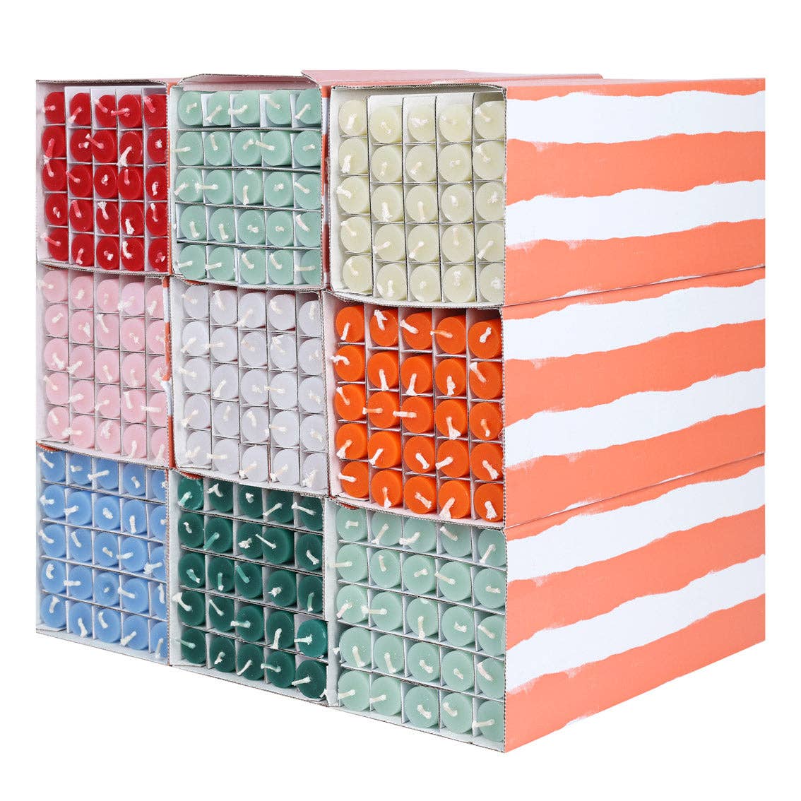 Green Stripe Dinner Candles