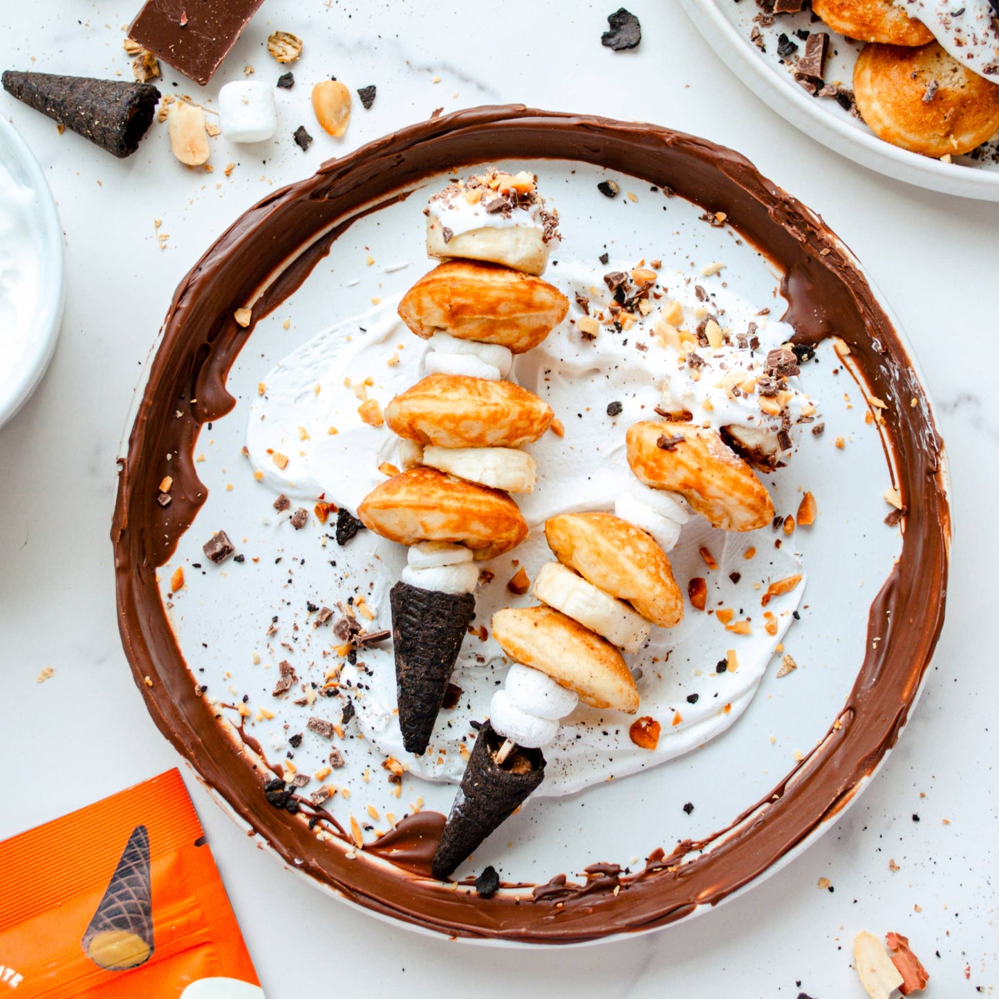 Peanut Butter Chocolate Waffle Cone Snacks