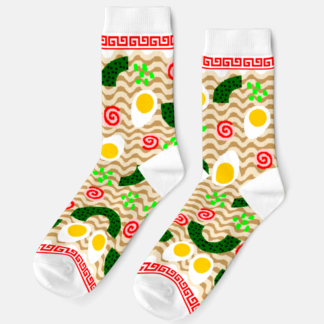 Ramen - Small Crew Socks - Noodles Foodie Gift