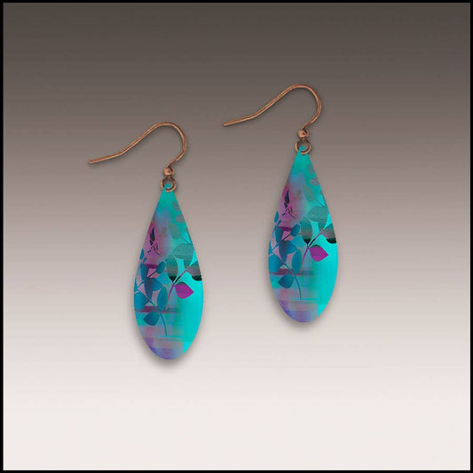 Cotton Candy Foliage Dew Drop Handmade Earrings