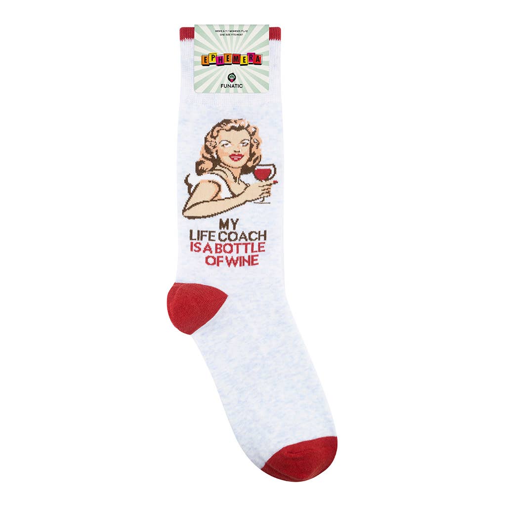 My Life Coach Is A Bottle Of Wine Socks