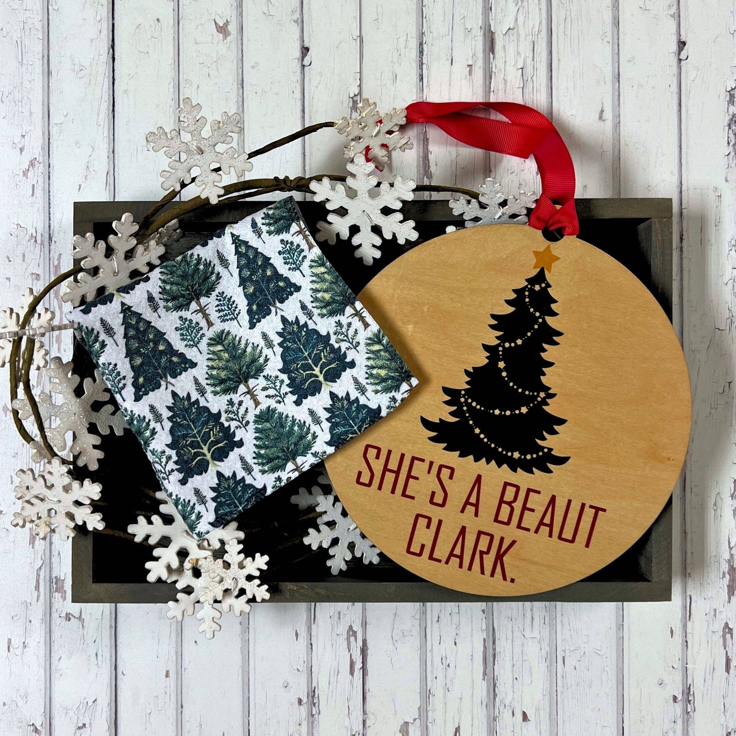 Fresh Cut Christmas Tree Waffle Washcloth - Stocking Stuffer