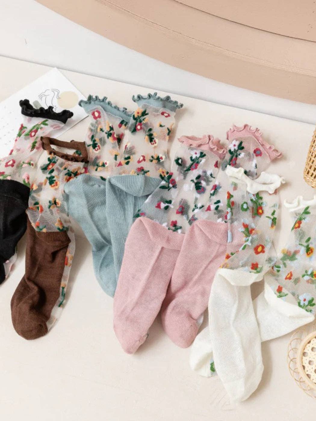 Rufia - Floral Pattern Summer Socks
