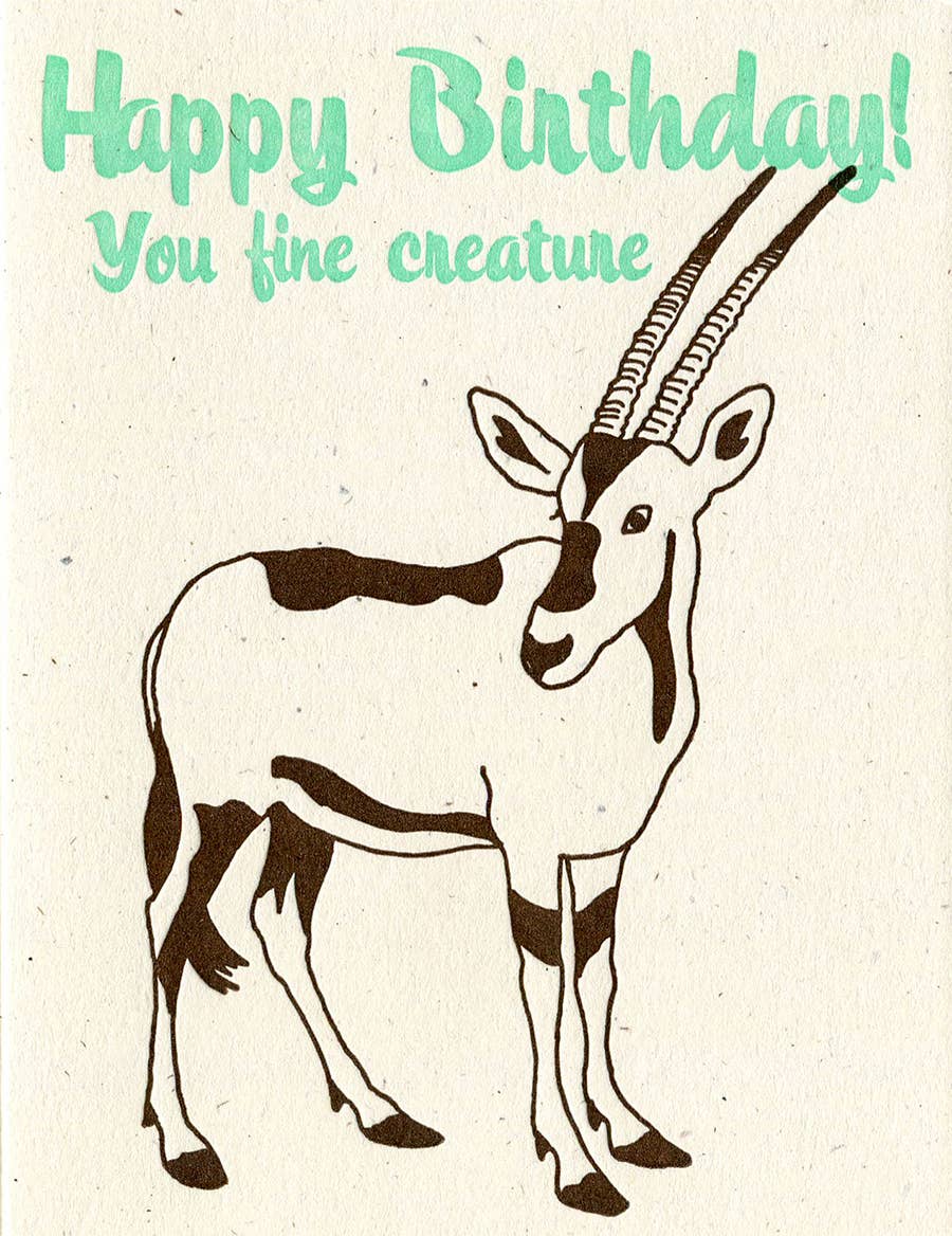 Antelope Birthday Greeting Card