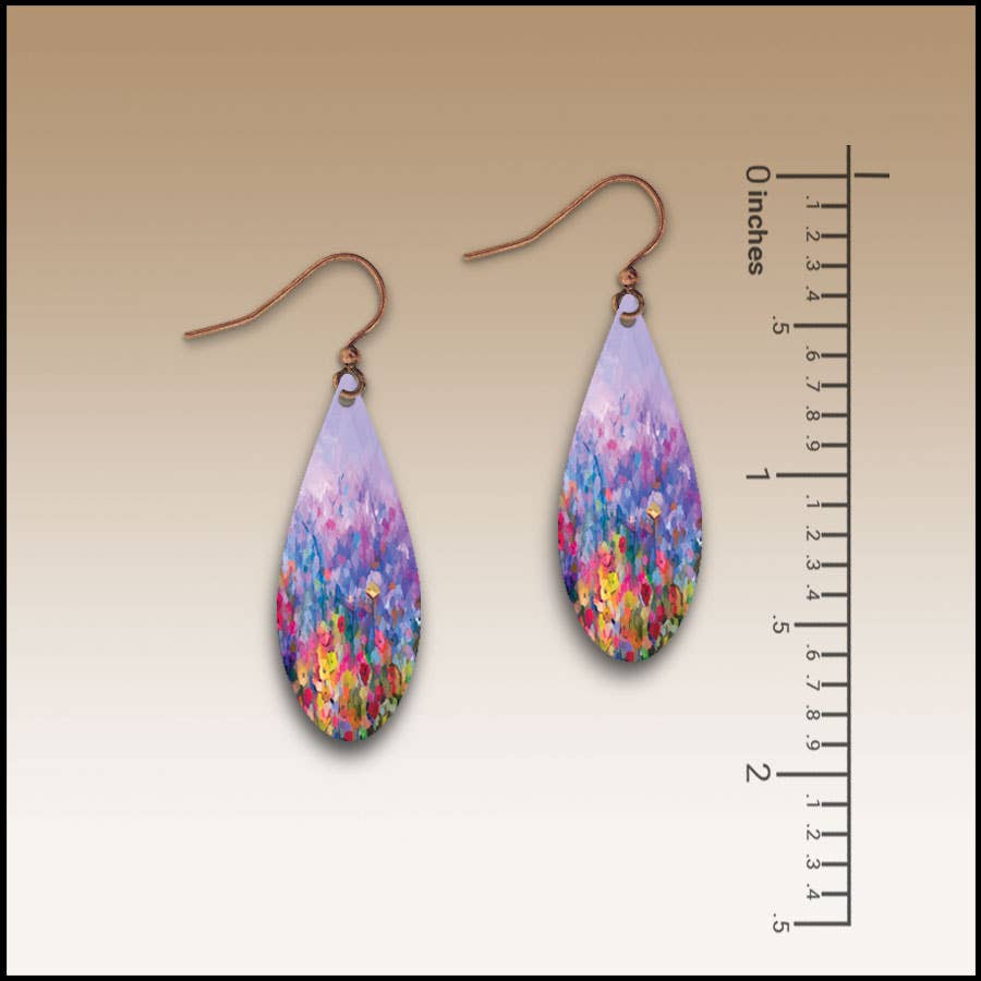 Rainbow Floral Dew Drop Handmade Earrings