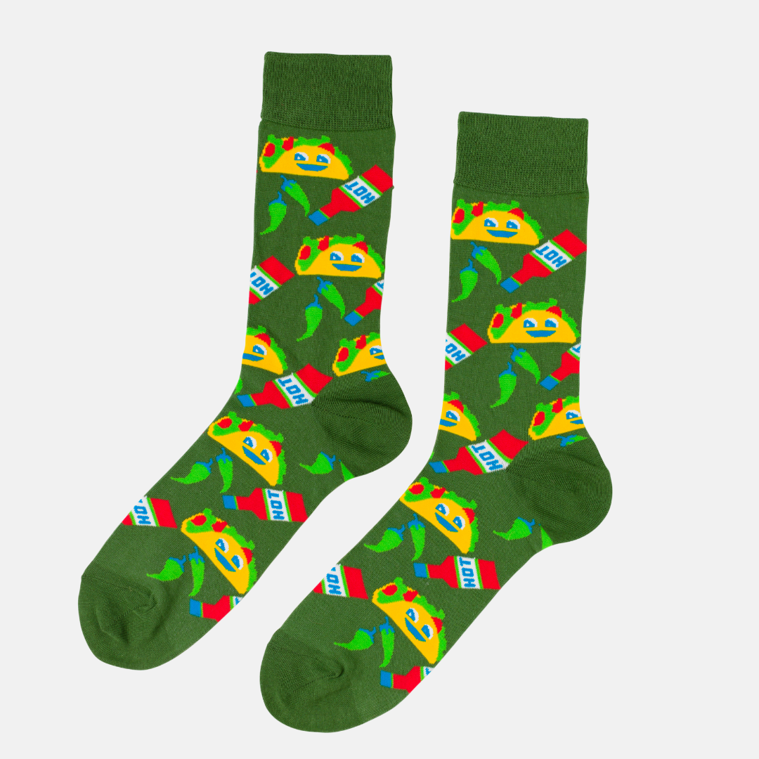 Taco - Large Crew Socks - Foodie Gift