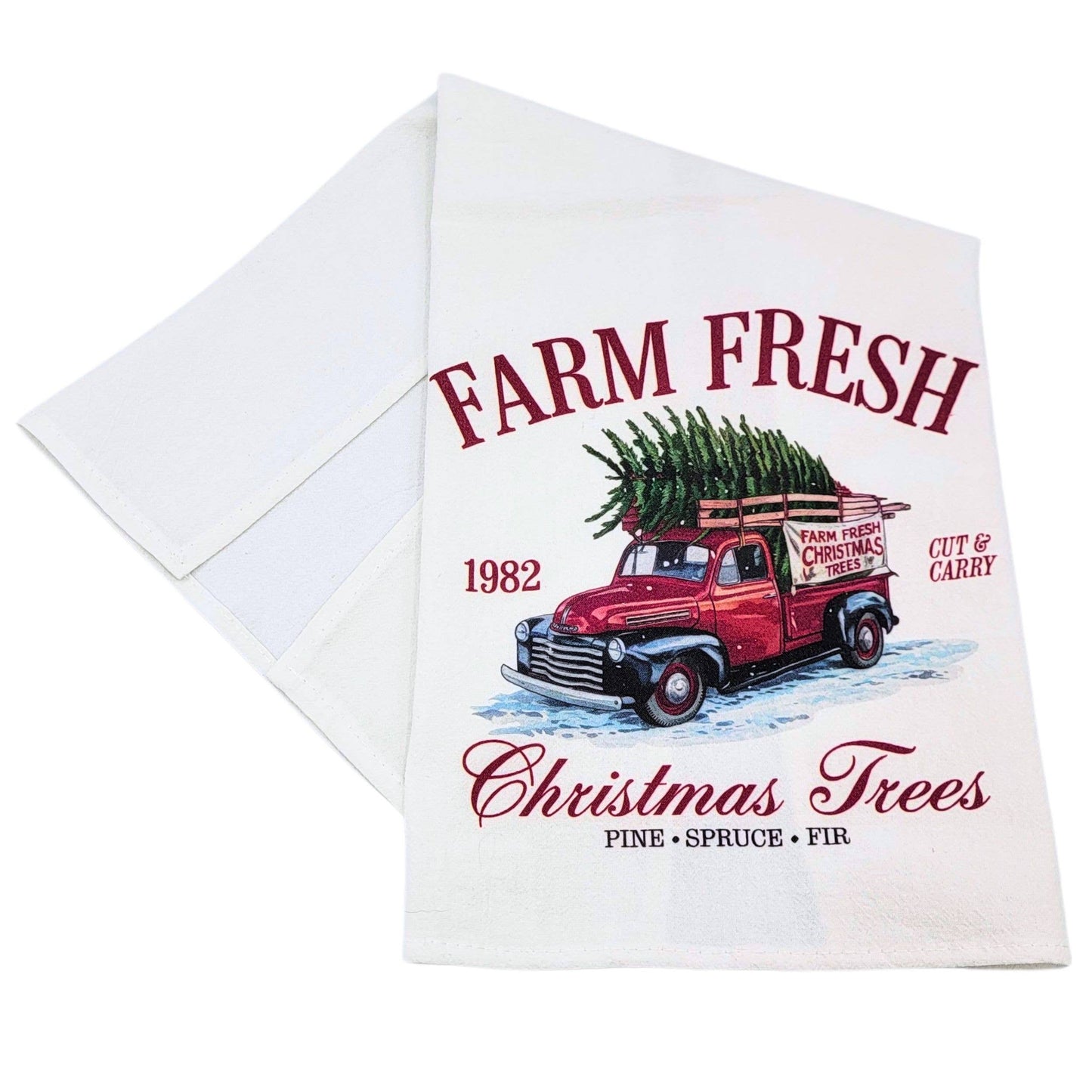 Farm Fresh Christmas Trees Tea Towels - Christmas Towel