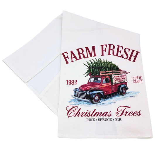 Farm Fresh Christmas Trees Tea Towels - Christmas Towel