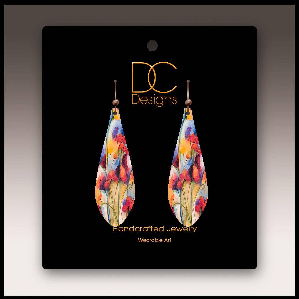 Festive Multicolor Floral Long Drop Handmade Earrings