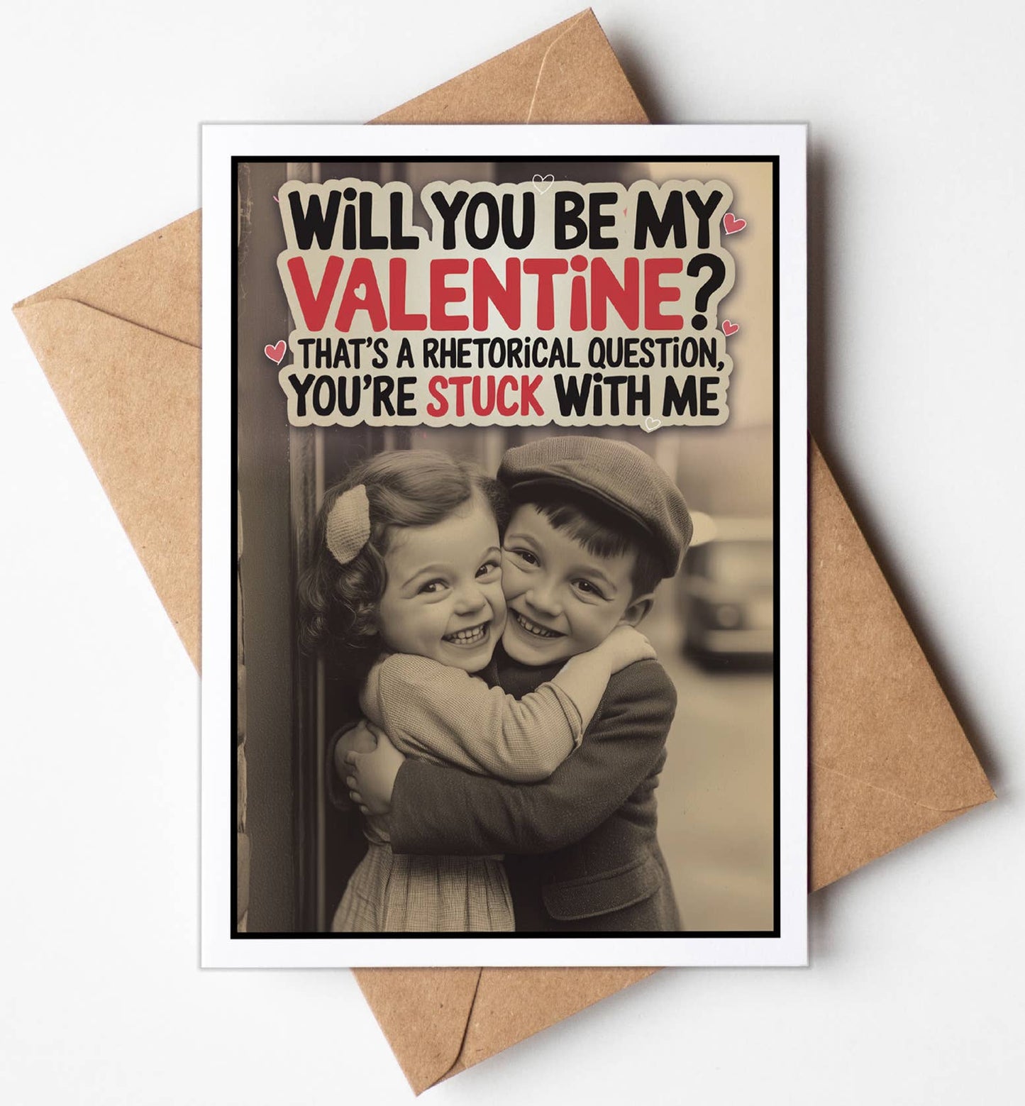 Vintage Funny Valentine for Her, Him greeting card