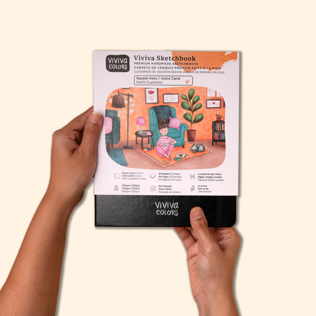Square Ivory Sketchbook -  240 GSM for Sketching & Coloring