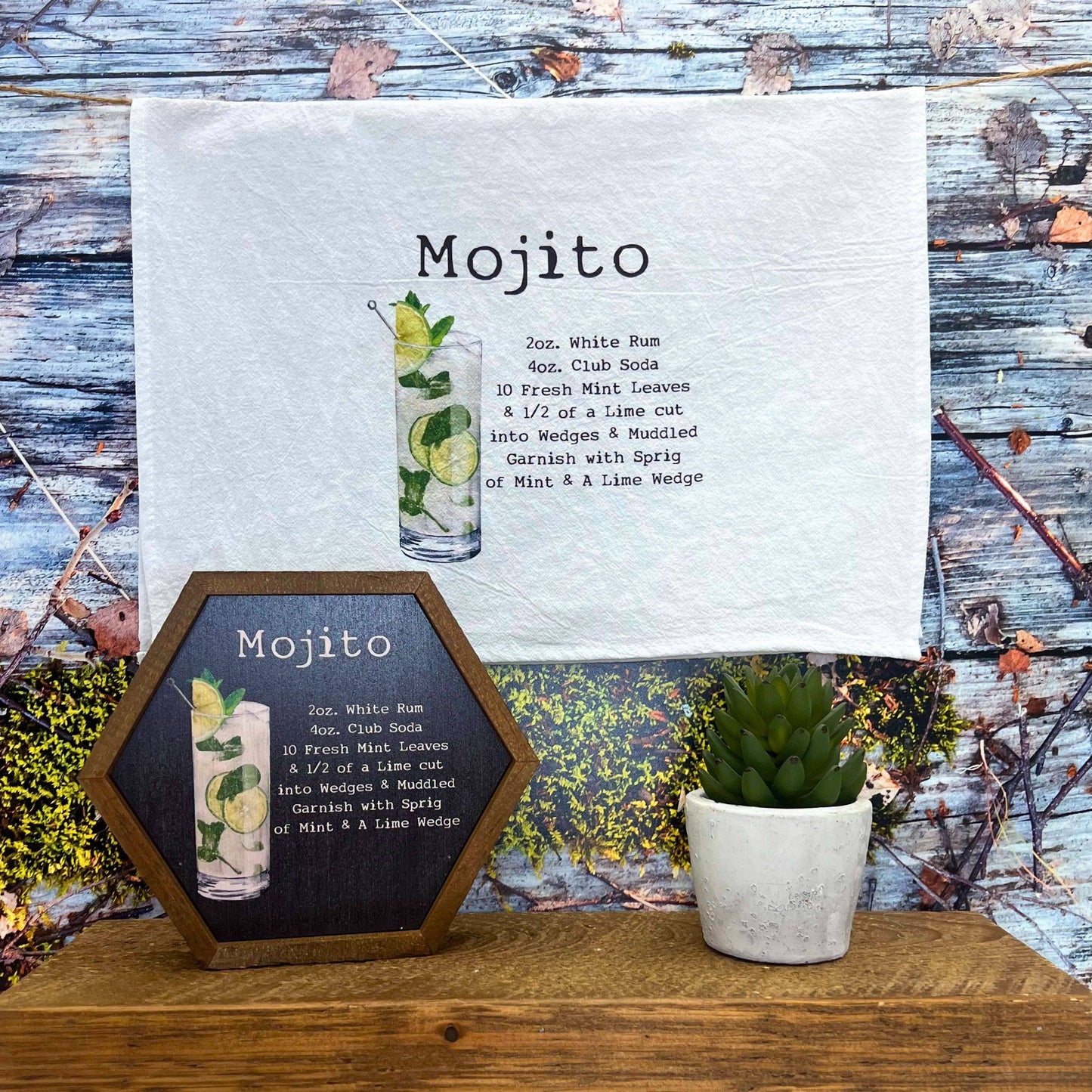 Mojito Cocktail Bar Towel - Driftless Tea Towels