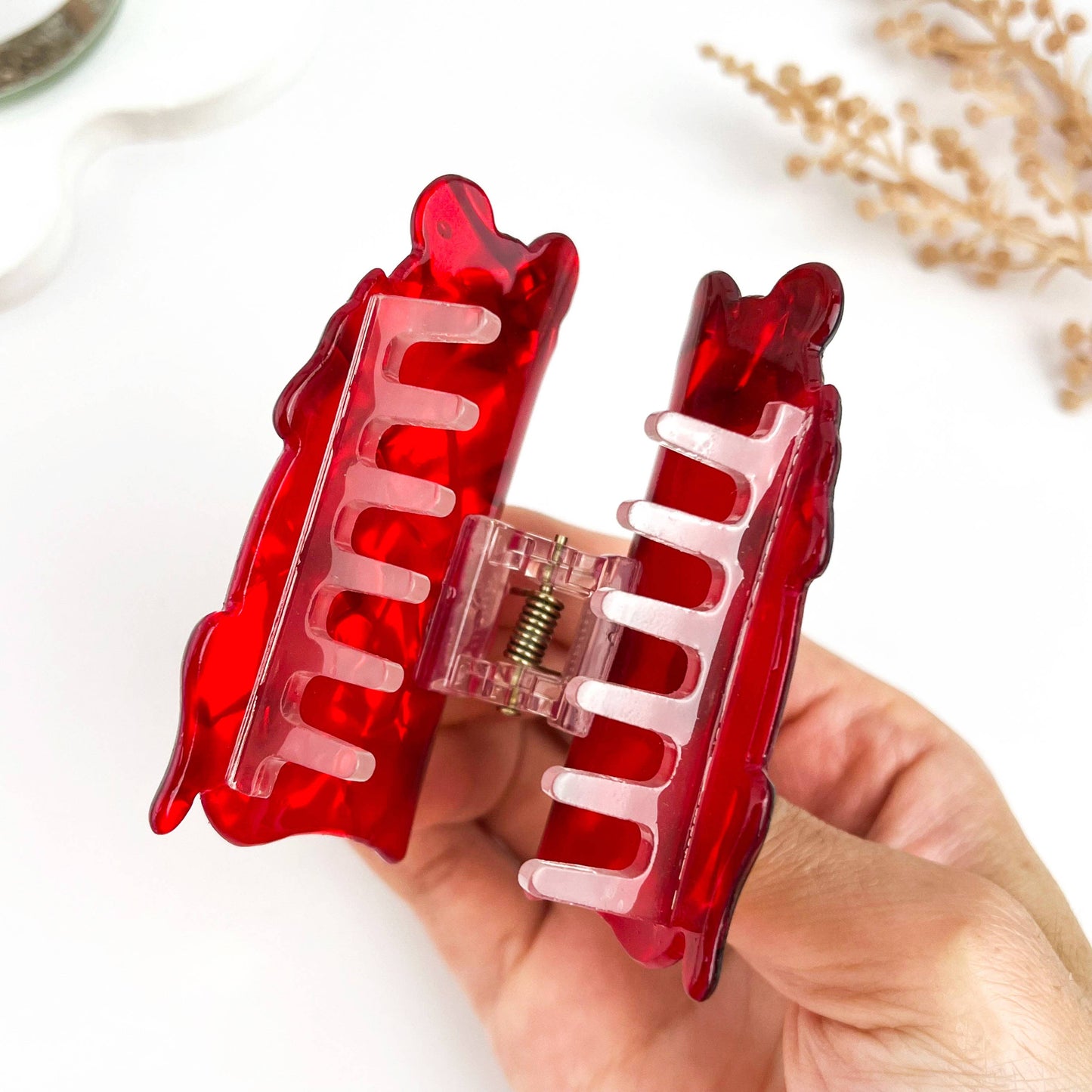 Creative Ladybug Acrylic Printed Hair Claw Clip