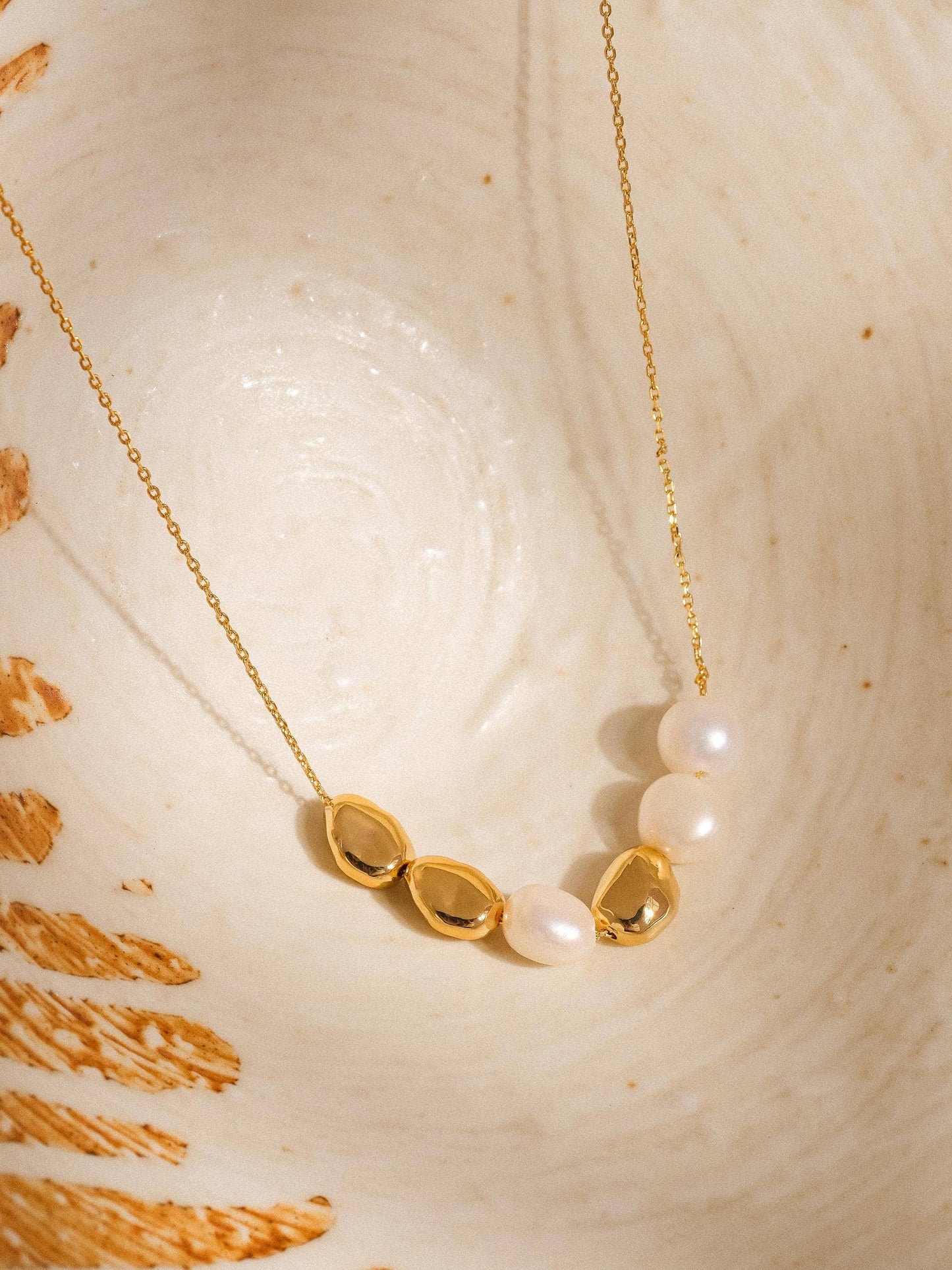 Maud 18K Gold Freshwater Pearl Beaded Necklace