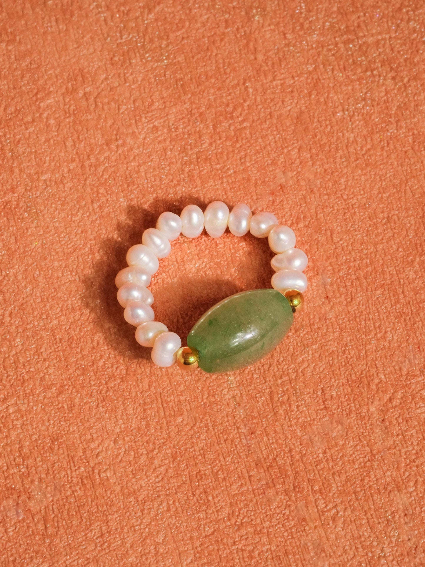 Henly 18K Gold Non-Tarnish Pearl Stone Ring