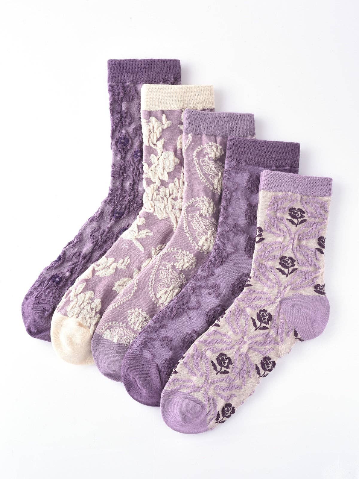 Rufia - Purple Embossed Women's Socks