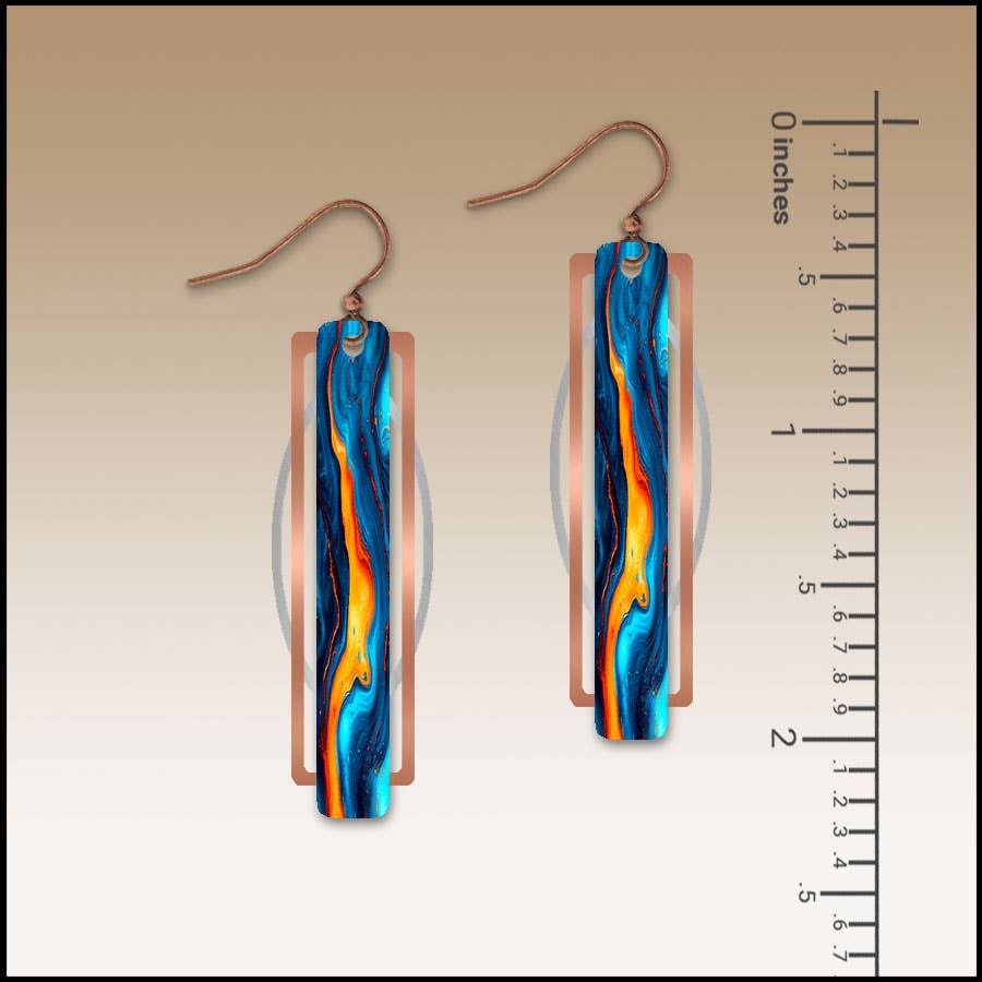Lava Spill Geometric Metal Accent Earrings