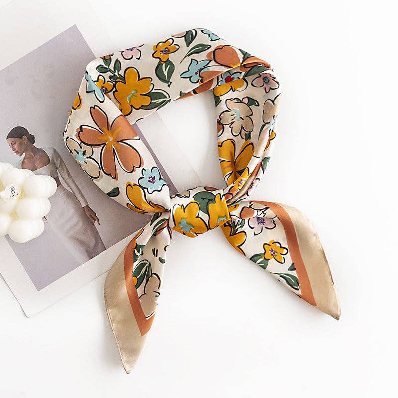Cute Floral Square Scarf