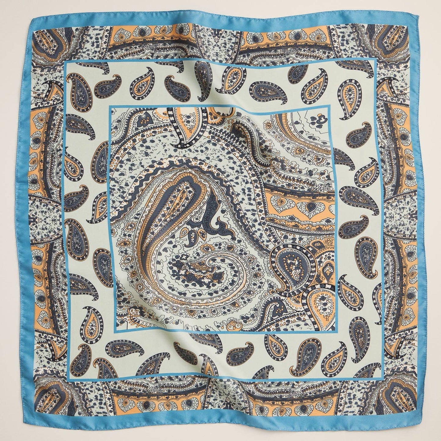 Boho Chic Paisley Lightweight Silk-Feel Square Scarf