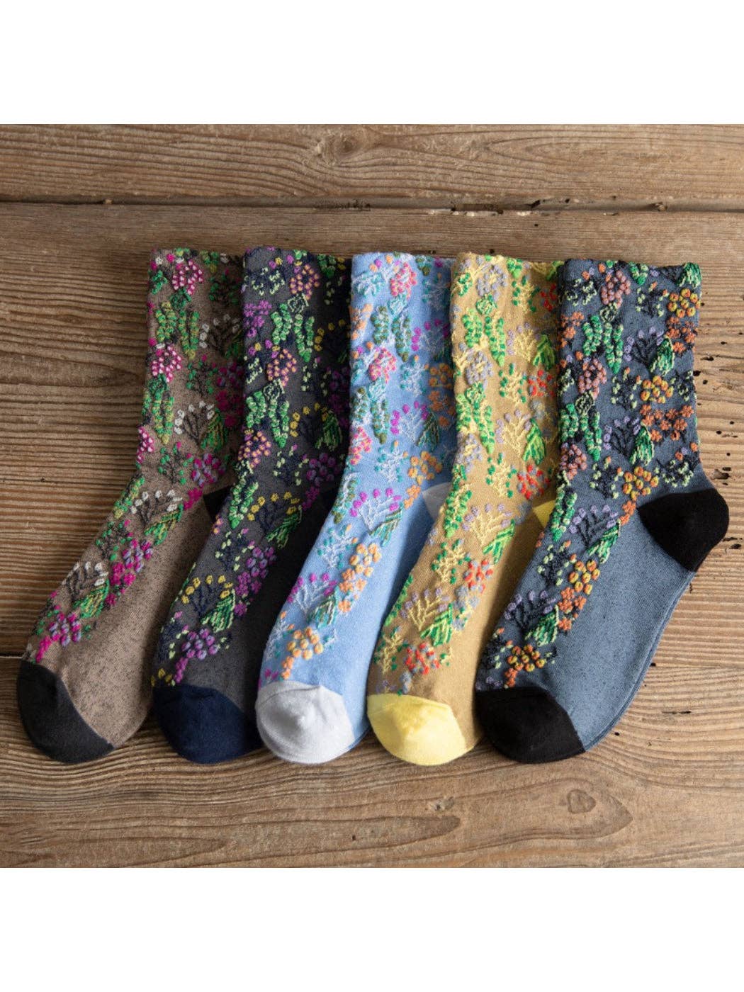 Rufia - Wild Bloom Texture Crew Socks