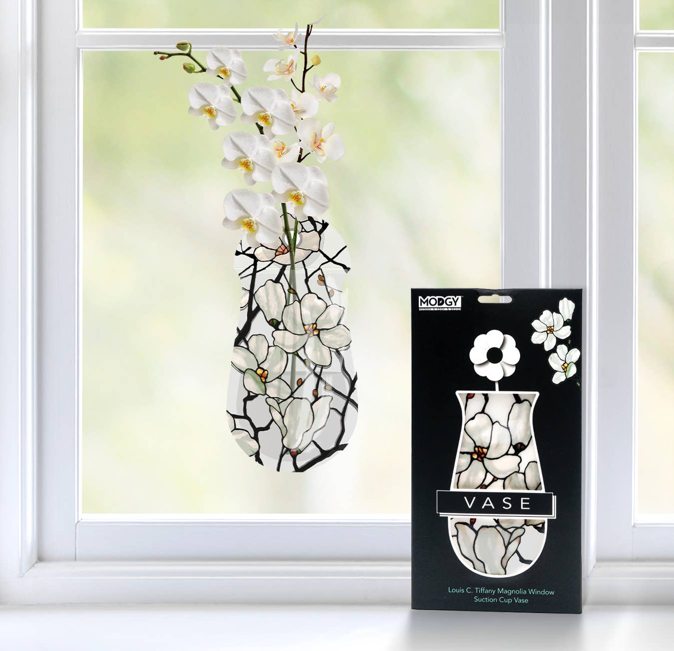 Louis C Tiffany Magnolia-Window Suction Cup Vase