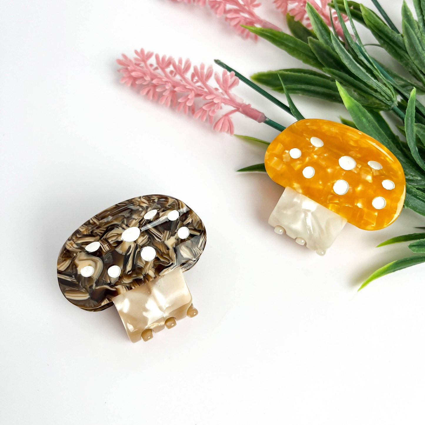 Mushroom Plant Acetate Hair Claw Clip