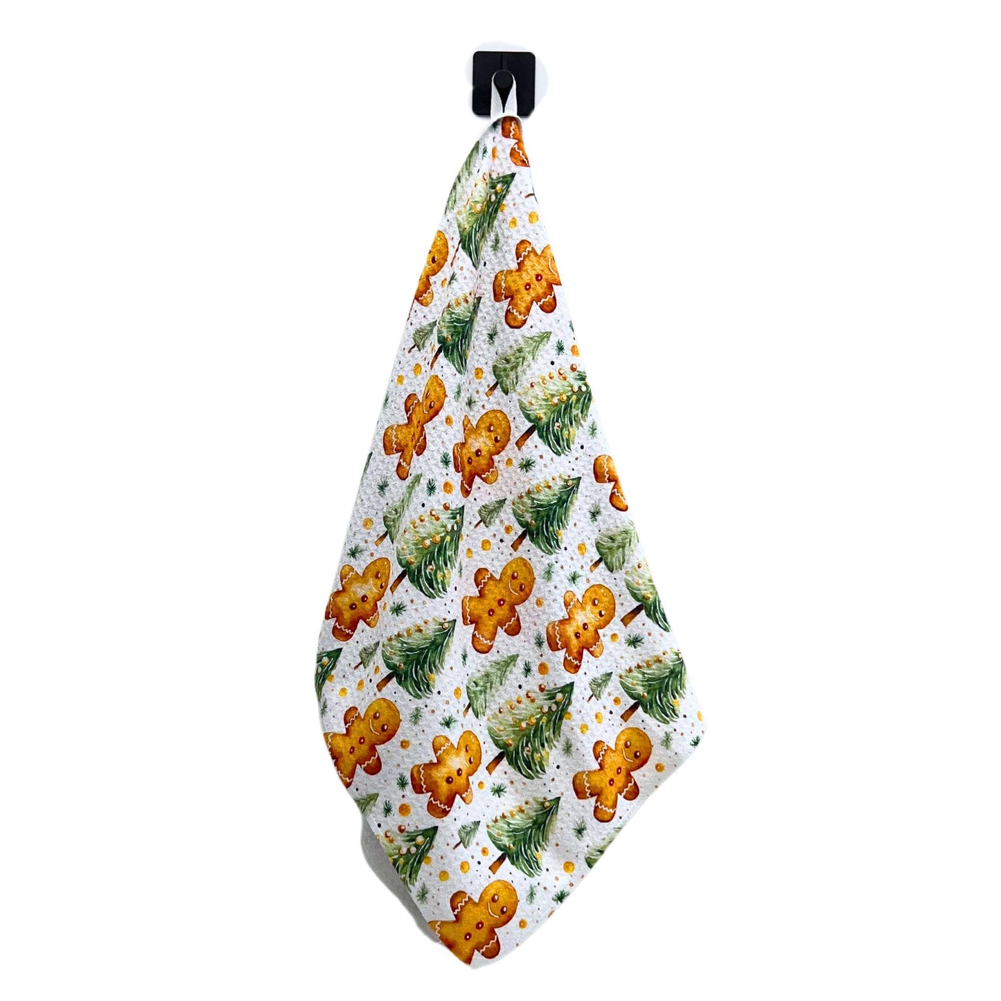 Gingerbread Man With Christmas Tea Towels With Hanging Loop