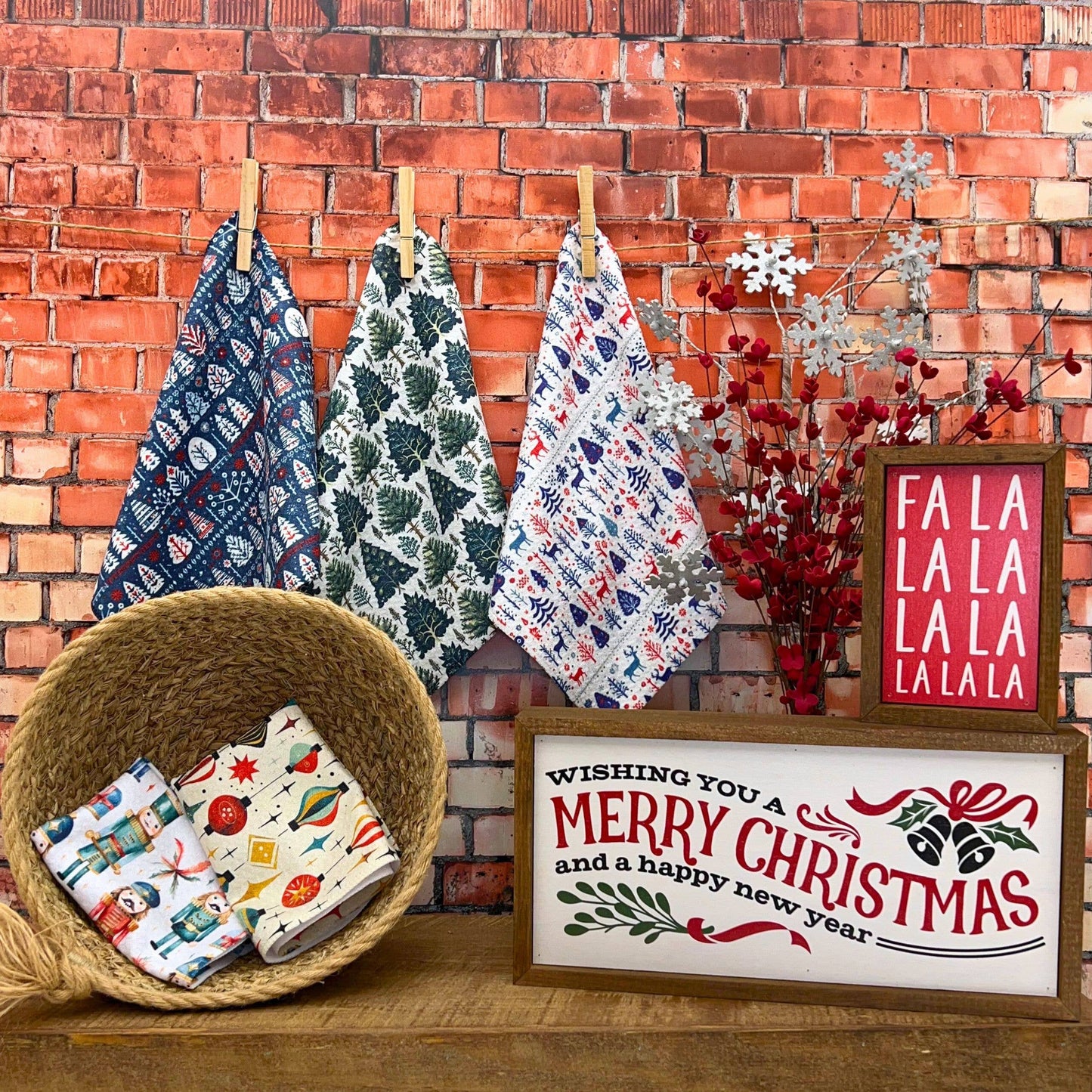 Fresh Cut Christmas Tree Waffle Washcloth - Stocking Stuffer